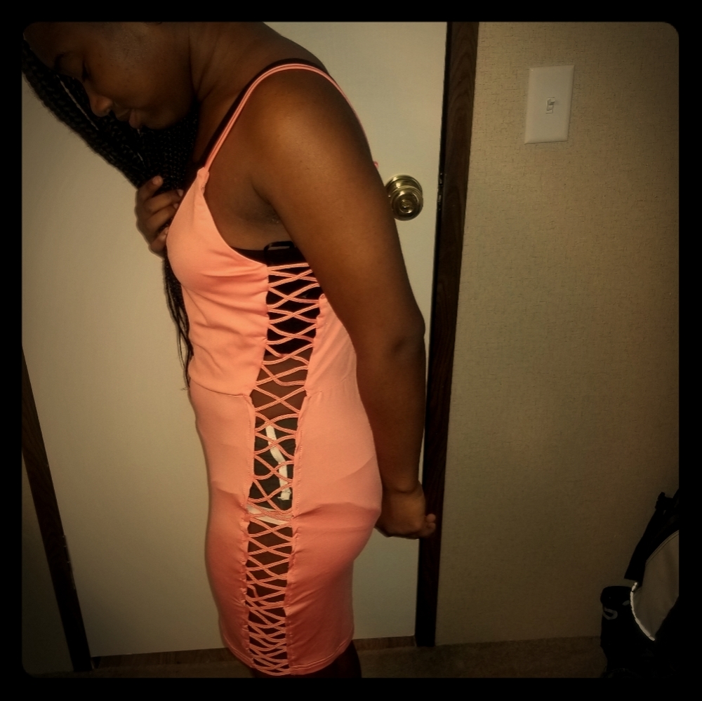 Peach Sides Out Dress